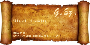 Giczi Szabin névjegykártya